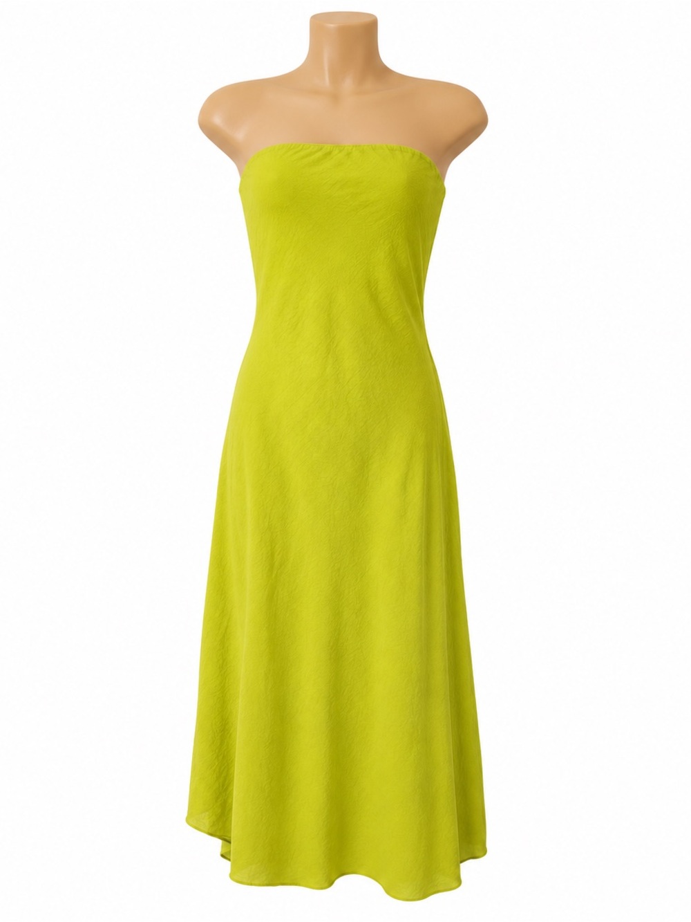 See You Monday Women’s XL Lime Green Strapless Maxi Dress Open Back Tie Cutout